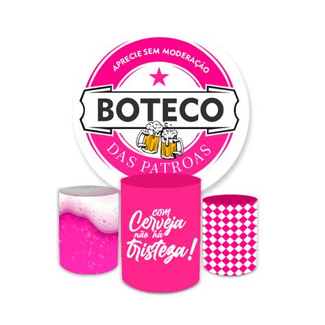 Kit Capa Painel Trio Cilindros Boteco As Patroa Rosa Loja Bibi