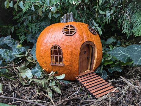 Diy Pumpkin Fairy House Kit With Opened Door And Windows Magical