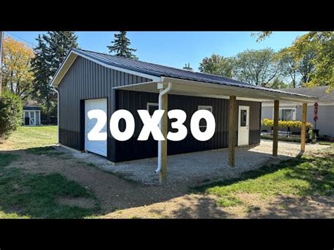 Building a 20x30 Pole Barn: With an 8’ Framed Porch - YouTube