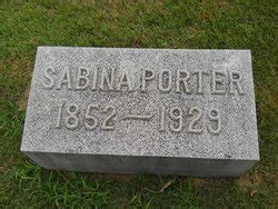 Sabina Clemens Porter 1852 1929 Mémorial Find a Grave