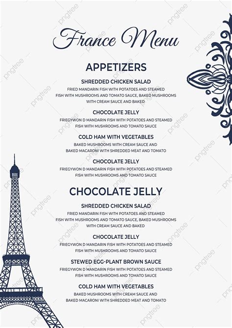 French Restaurant Menu Simple Template Template Download on Pngtree