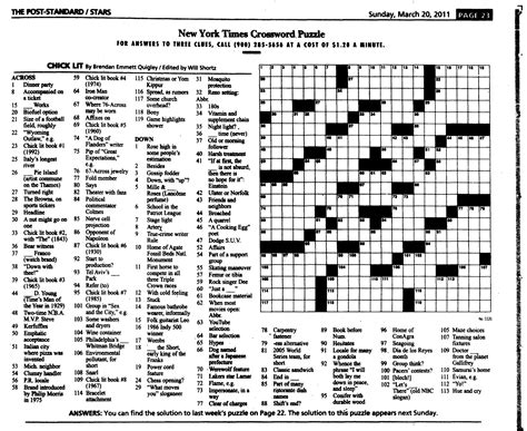New York Times crossword puzzle no. 0320 - The Doctor Who Cuttings Archive