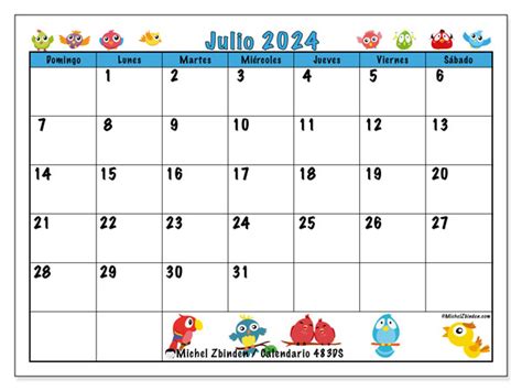 Calendario Julio Michel Zbinden Es