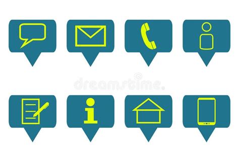 Set of 8 Symbols for Communication Stock Illustration - Illustration of ...