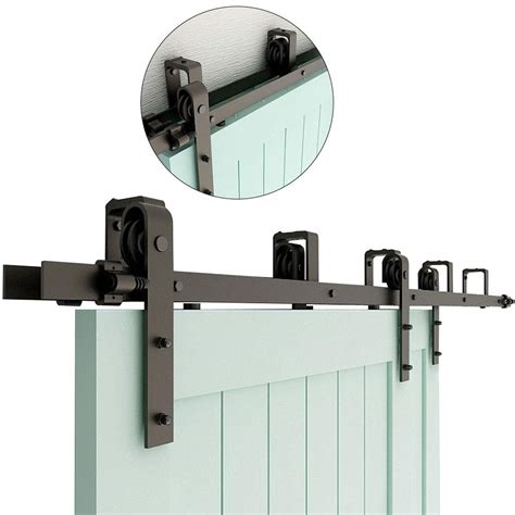 Buy Ccjh Cm Ft Bypass Sliding Barn Door Hardware Kit Heavy Duty