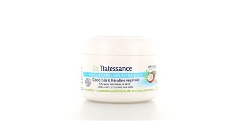 Masque hydratant nourrissant Coco Kératine Natessance Cheveux secs