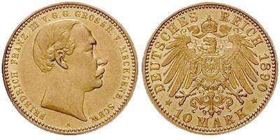 20 Mark Goldmünze Friedrich Franz II 1872 J 230 Mecklenburg