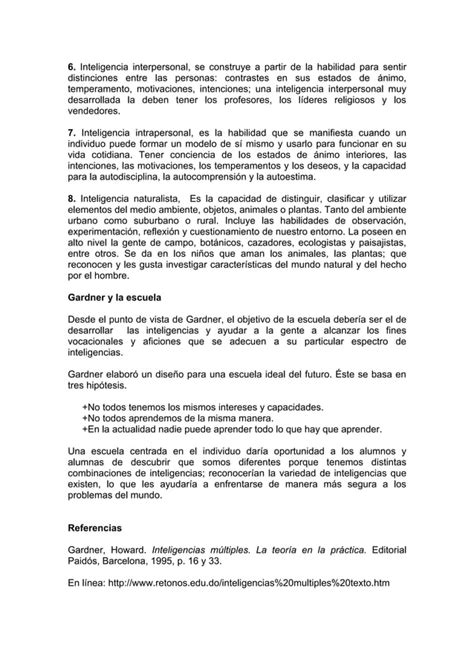 Teor A De Las Inteligencias M Ltiples Pdf Descarga Gratuita