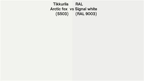 Tikkurila Arctic Fox S503 Vs RAL Signal White RAL 9003 Side By Side