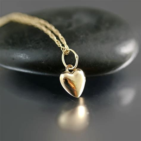 Yellow Gold Heart Necklace on 14k Gold Chain - Jill McCrystal