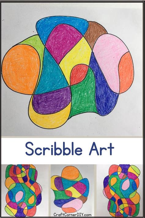 Scribble Art Craft For Kids Abstract Art For Kids Scribble Art Kids