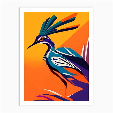 Roadrunner Pop Matisse 2 Bird Art Print By Featherline Fy