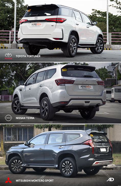 Nissan Terra Vs Toyota Fortuner Vs Mitsubishi Montero Sport 3 Way Comparo Autodeal