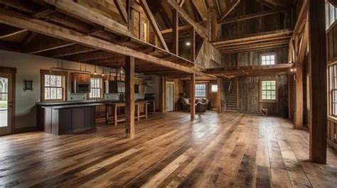 Beautiful Barn Interior With Wooden Floors Background Barndominium