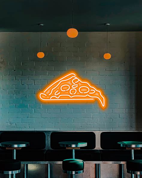 Pizza Slice Neon Sign Pizza Art Neon Lights Pizza Slice Led Etsy