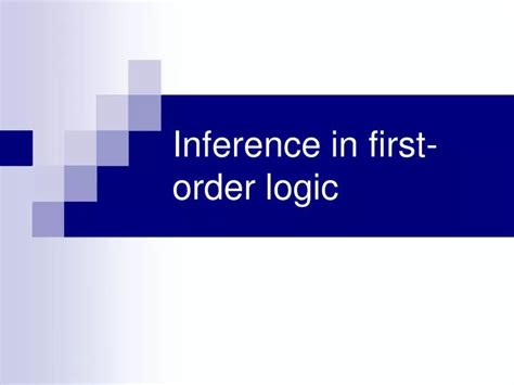 Ppt Inference In First Order Logic Powerpoint Presentation Free