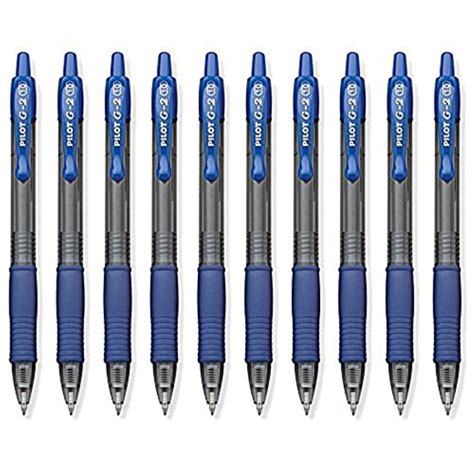 Pilot G2 Retractable Premium Gel Ink Rollerball Bold Point Blue 10 Pens