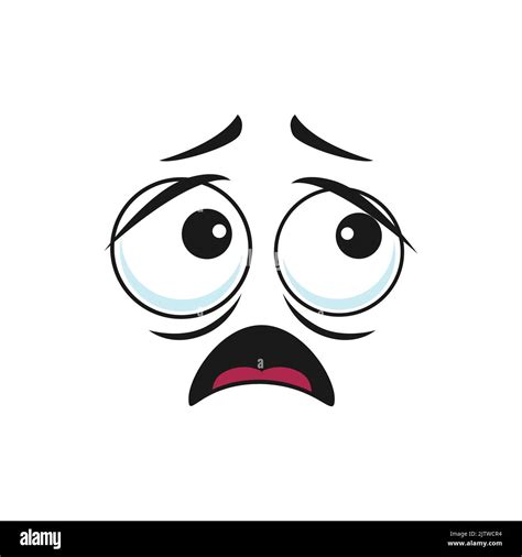 Cartoon Face Frightened Or Worry Emoji Vector Character Fear Or