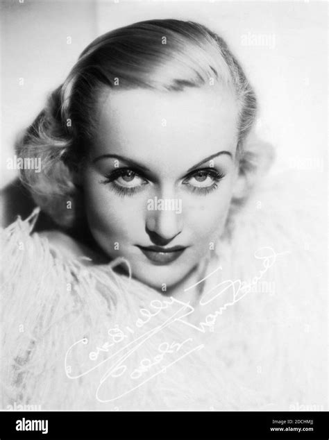 Carole Lombard 1933 Head And Shoulders Portrait With Facsimile