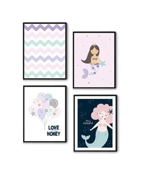 Mermaid Poster Set - Duwart Minimal Çocuk Odası Sanatı