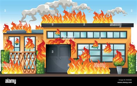 A building on fire illustration Stock Vector Image & Art - Alamy