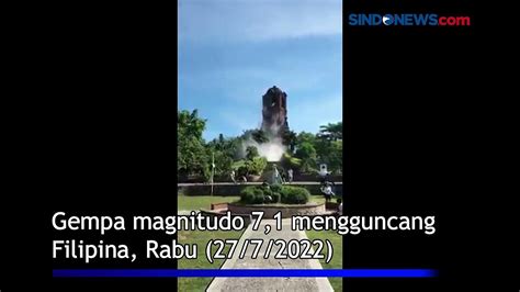 Gempa Magnitudo 7 1 Guncang Filipina Sejumlah Gedung Rusak Dan Warga