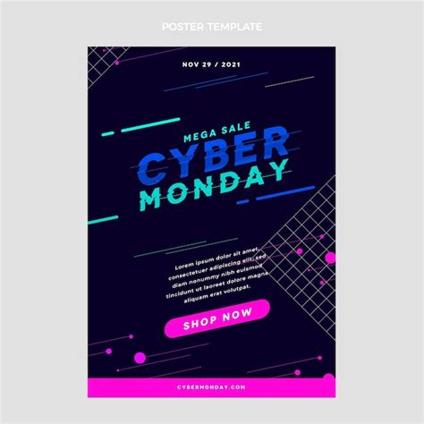 Plantilla De Cartel Vertical Plano De Cyber Monday Vector Gratis