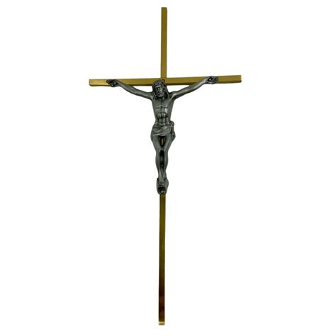 Inri Jesus Cross Pewter Jesus On Solid Brass Cross Wall Decor