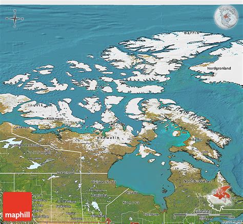 Satellite 3d Map Of Nunavut