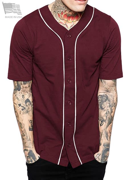 Hat And Beyond Mens Baseball Jersey Button Down Athletic Uniform