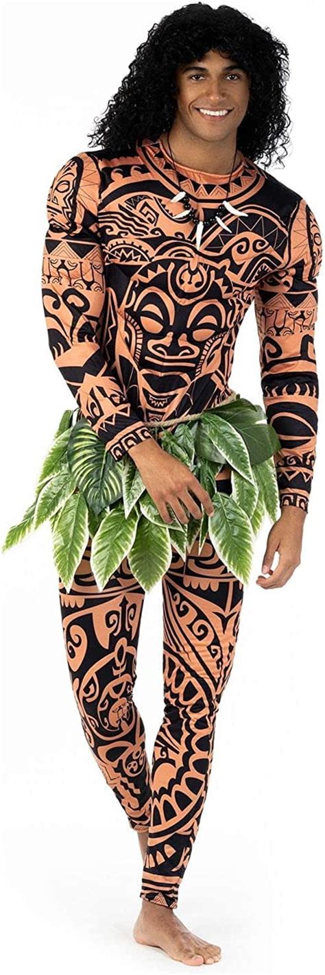 Morph Mens Maui Costume Adult Tattoo Warrior Hula Polynesian Demi God