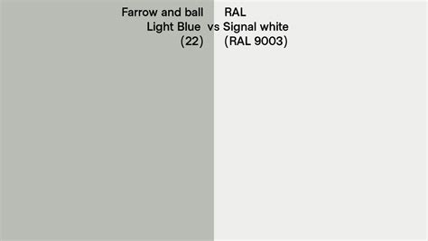 Farrow And Ball Light Blue 22 Vs Ral Signal White Ral 9003 Side By