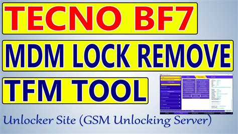 Tecno BF7 MDM Remove By TFM Tool YouTube