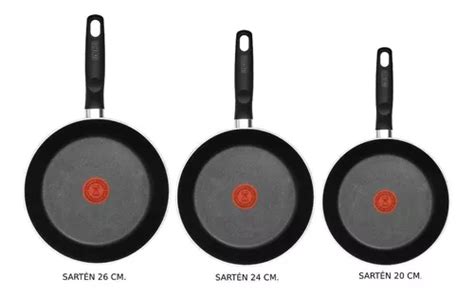 Juego De Sartenes Negro Easy Cook De 20 Cm 24 Cm Y 26 Cm