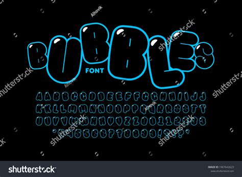 Bubble Style Font Design Alphabet Letters Stock Vector (Royalty Free ...