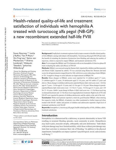 PDF Health Related Quality Of Life And Treatment Satisfaction Of