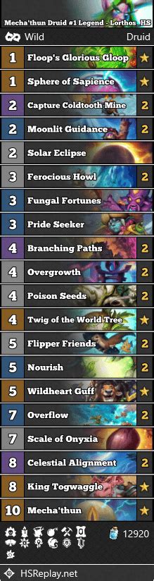 Mecha Thun Druid 1 Legend Lorthos HS Score 32 14 Hearthstone