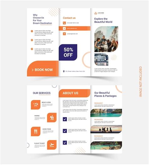 Premium Vector Travel Trifold Brochure Template Design