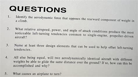 Solved 1. Identify the aerodynamic force that opposes the | Chegg.com