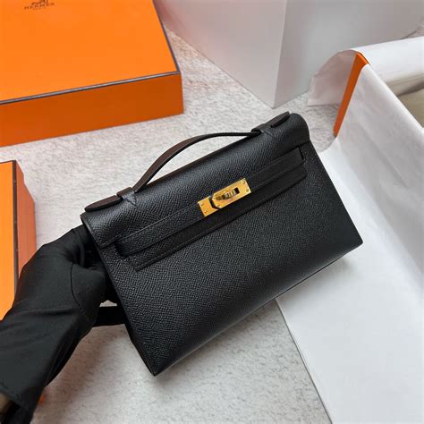 Hermes Mini Kelly Pochette Epsom Cc Noir Golden Hardware Herm S