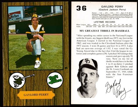 1978 Family Fun Centers PADRES - Gaylord Perry