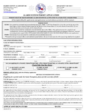 Form Tx Alarm System Permit Application Fill Online