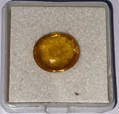 Oval Astrology Natural Yellow Sapphire Pukhraj Gemstone Gm Carat