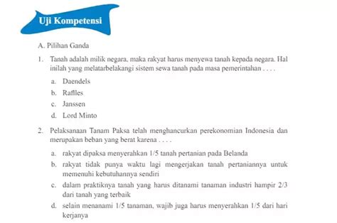 Kunci Jawaban IPS Kelas 8 Halaman 272 Uji Kompetensi Pilihan Ganda