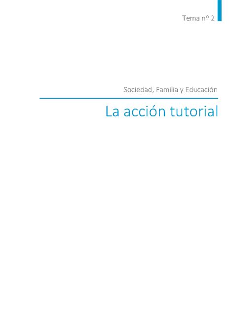 Tema Temario Tema N La Acci N Tutorial Sociedad Familia Y