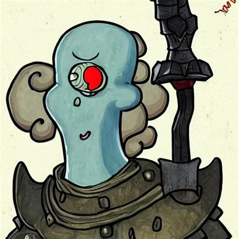 Squidward As A Dark Souls Boss By Mario Alberti Stable Diffusion