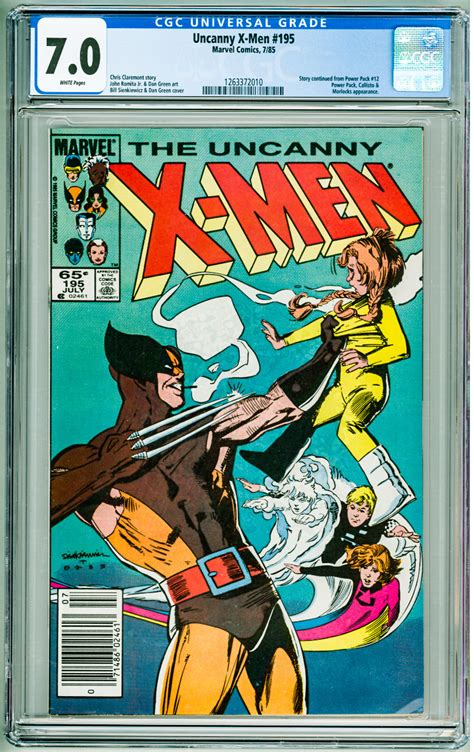 The Uncanny X Men 195 1985 Cgc 7 0 White Pages Comic Books