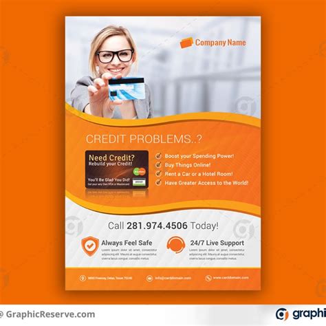 Debit Credit Card Marketing Flyer Design Template Download | Credit ...