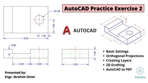 Autocad Practice Exercise 2 Orthogonal Projections Layers In