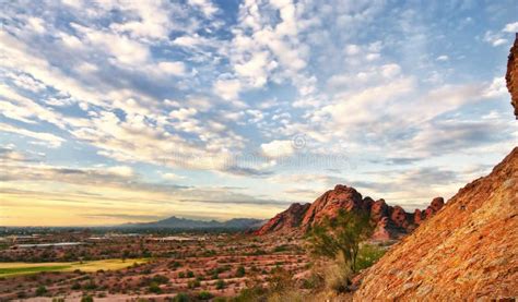 Arizona Desert Landscape Papago Park Phoenix Stock Photo - Image of ...